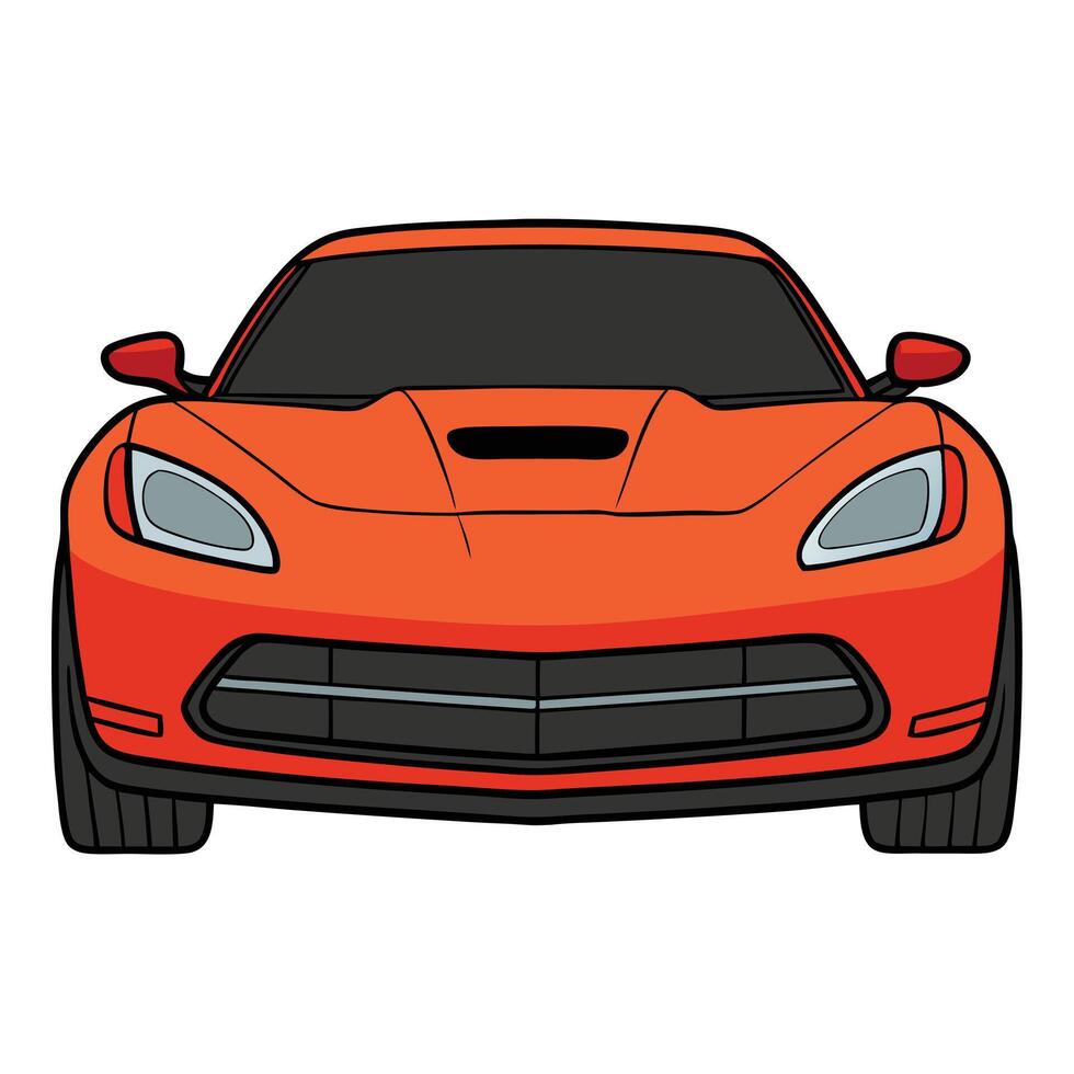 Flat Car Design with Solid Colors on White Background vector