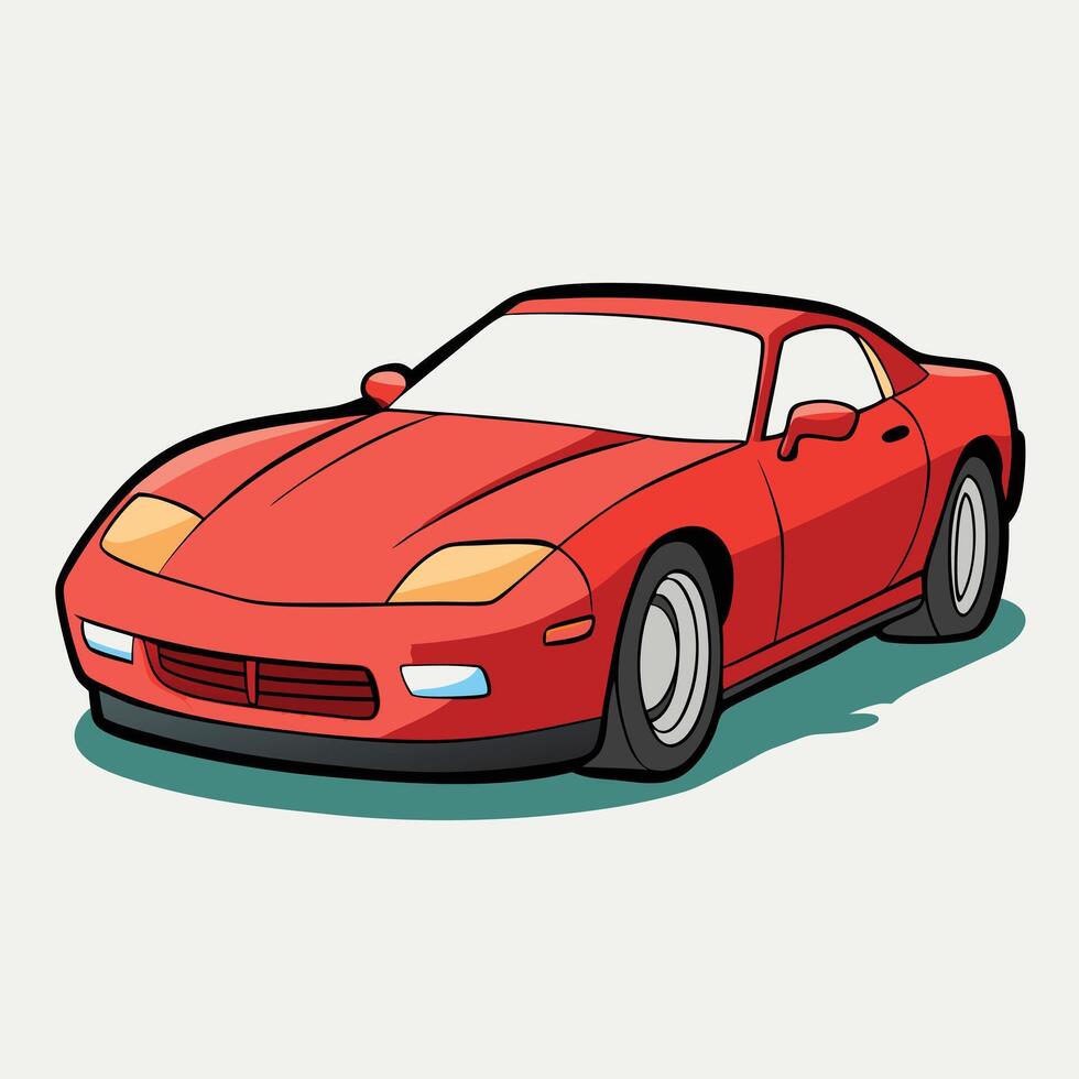 Car in Parked Position with Nature Background Design vector