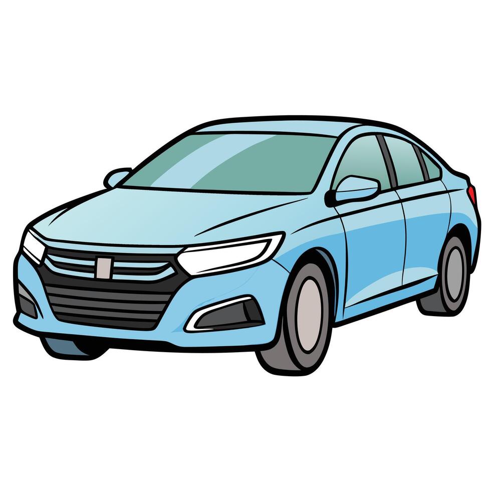 Flat Car Design with Clean Lines and Solid Color Scheme vector