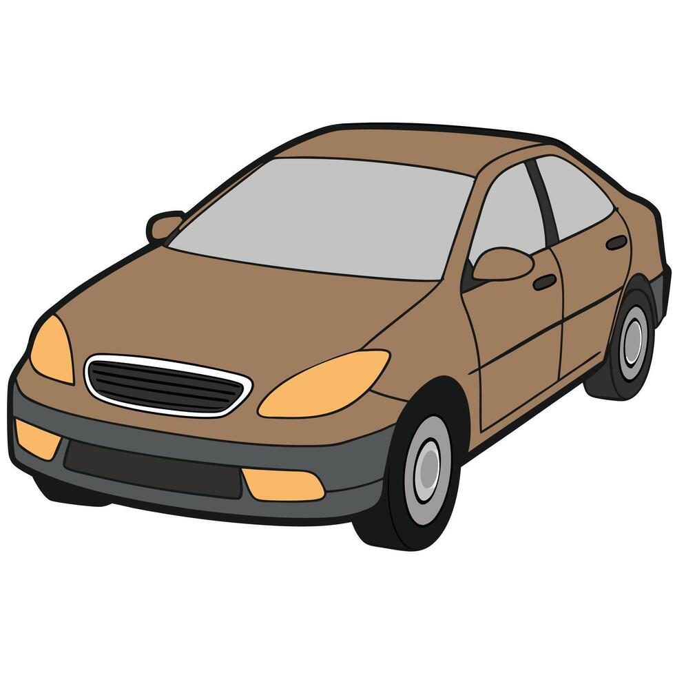 Simple Car Icon with Clean Flat Design and Solid Colors vector