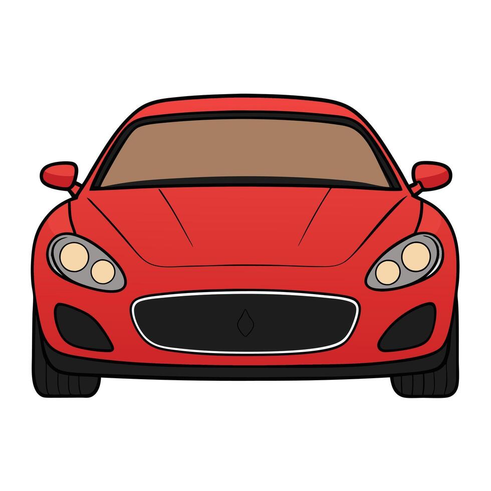 Flat Car Design with Bright Solid Colors on White Background vector
