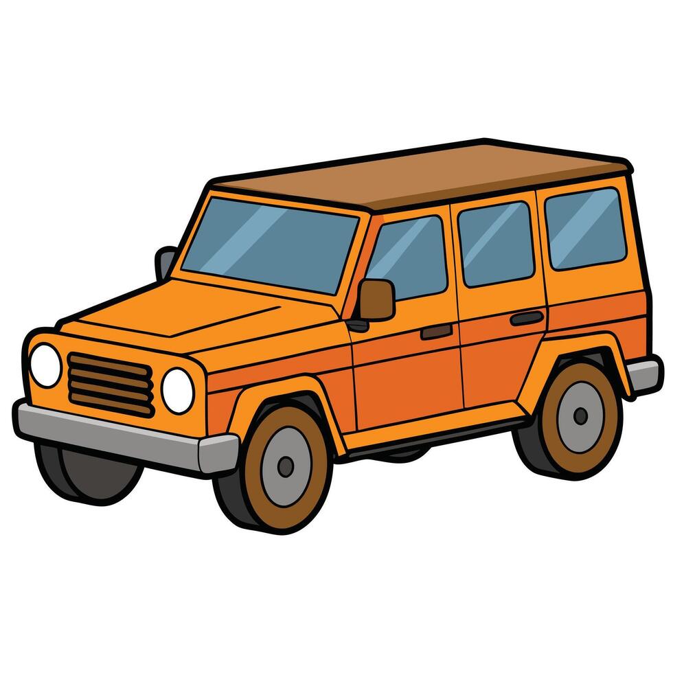 Clean Design of a Car in Bold Solid Colors vector