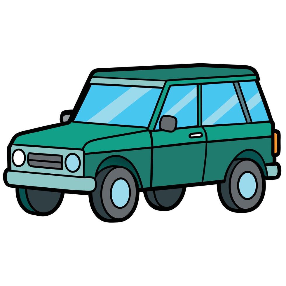 Bold Design of a Car in Flat Style with Solid Colors vector