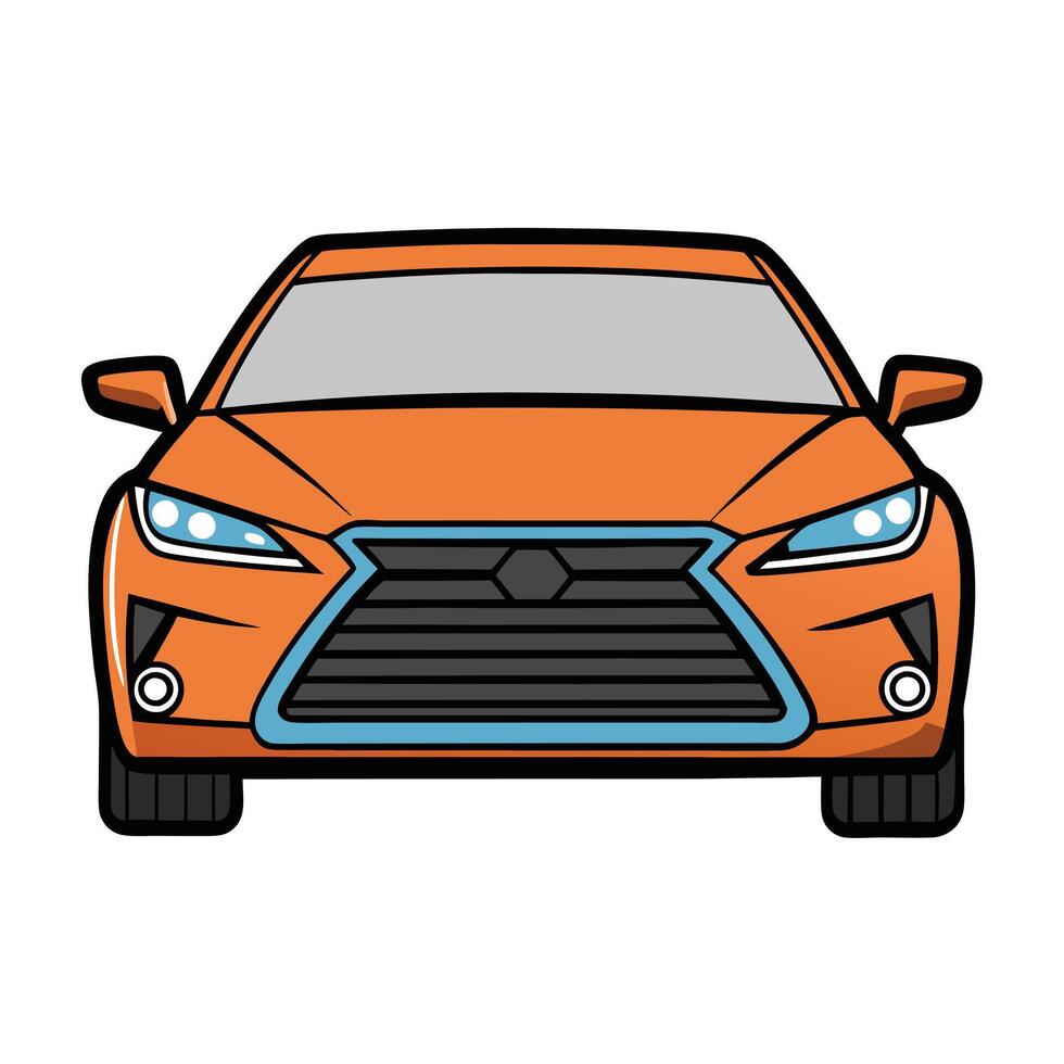 Solid Color Car Art for Advertising with Flat Design vector