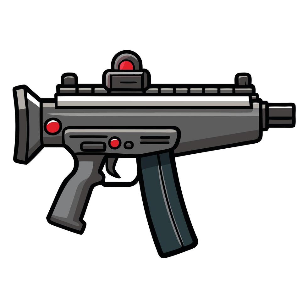 Flat Gun Design with Bold Colors for Firearm Branding vector