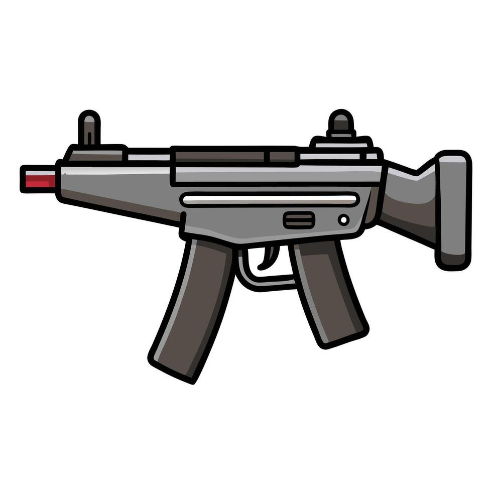 Simple Gun Illustration in Flat Style with Solid Colors vector