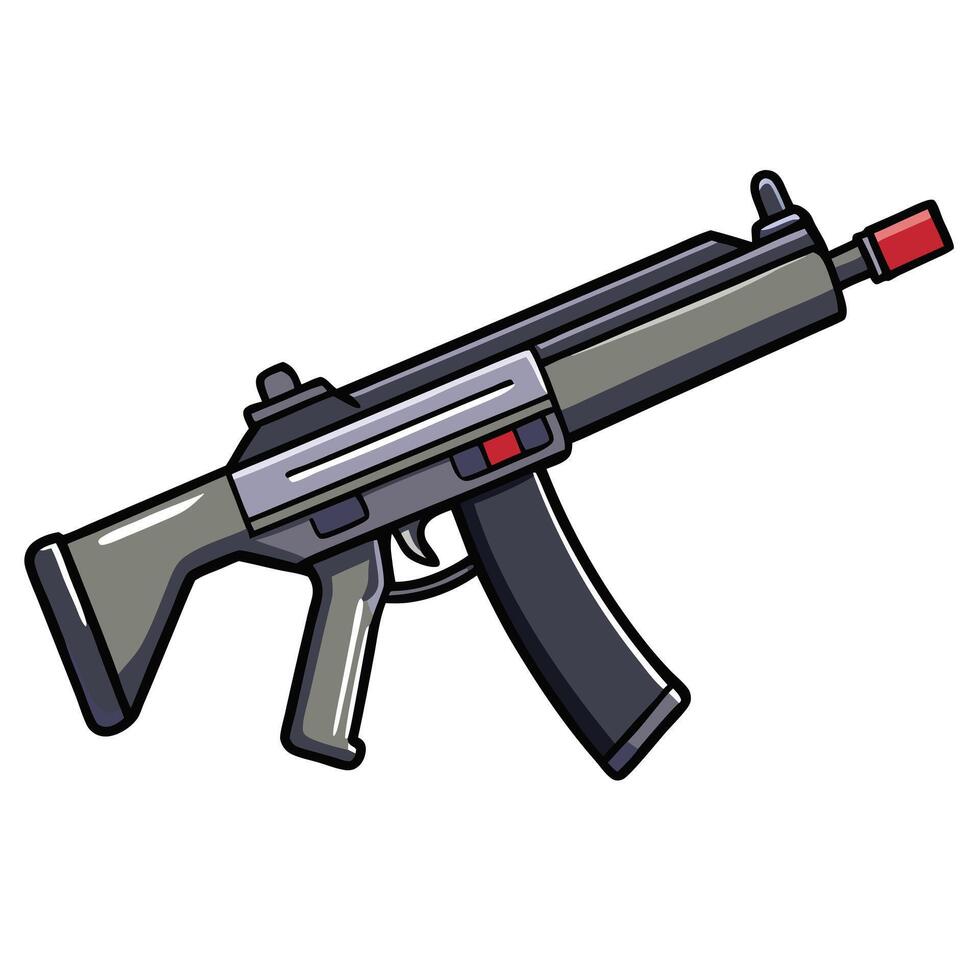 Design of a Gun in Simple Flat Style with Solid Colors vector
