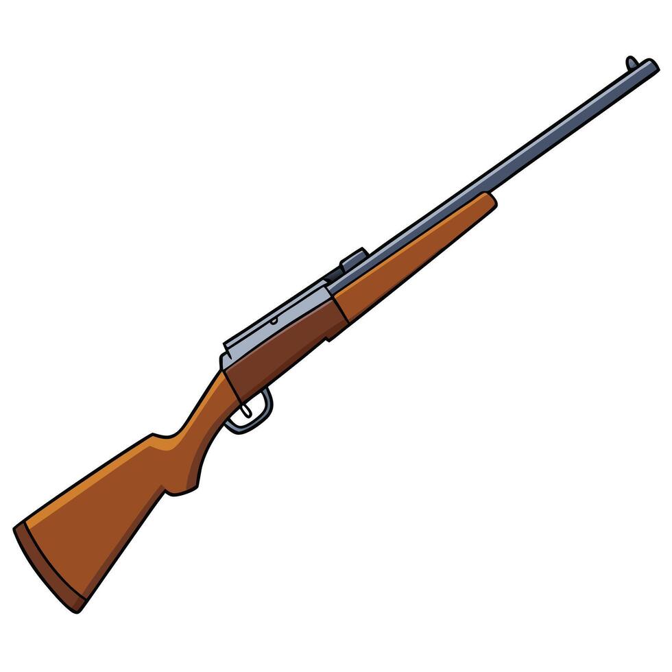 Simple Gun Art with Clean Solid Colors and White Background vector