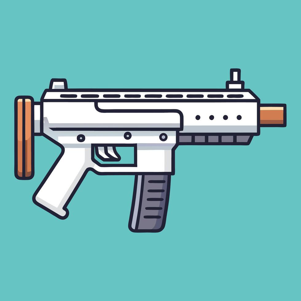 Flat Gun Design with Bright Solid Colors on White Background vector