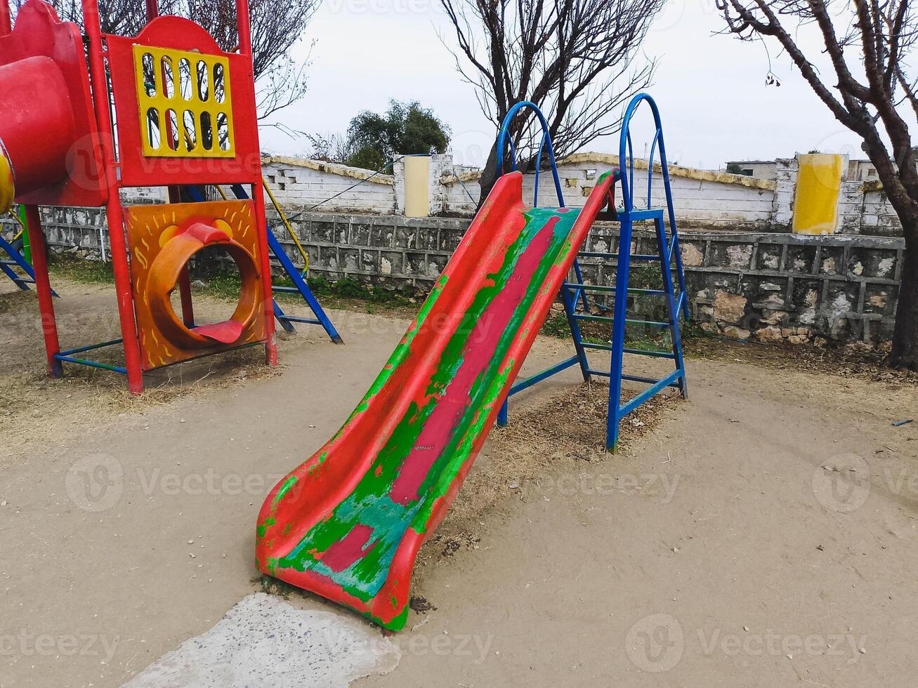kids swings sliders in the park photo