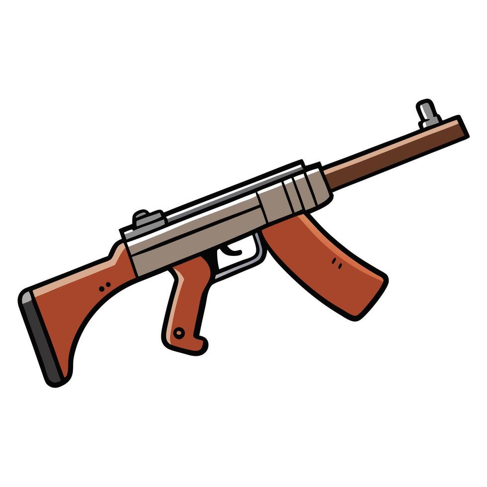 Solid Color Gun Illustration with Clean White Background vector