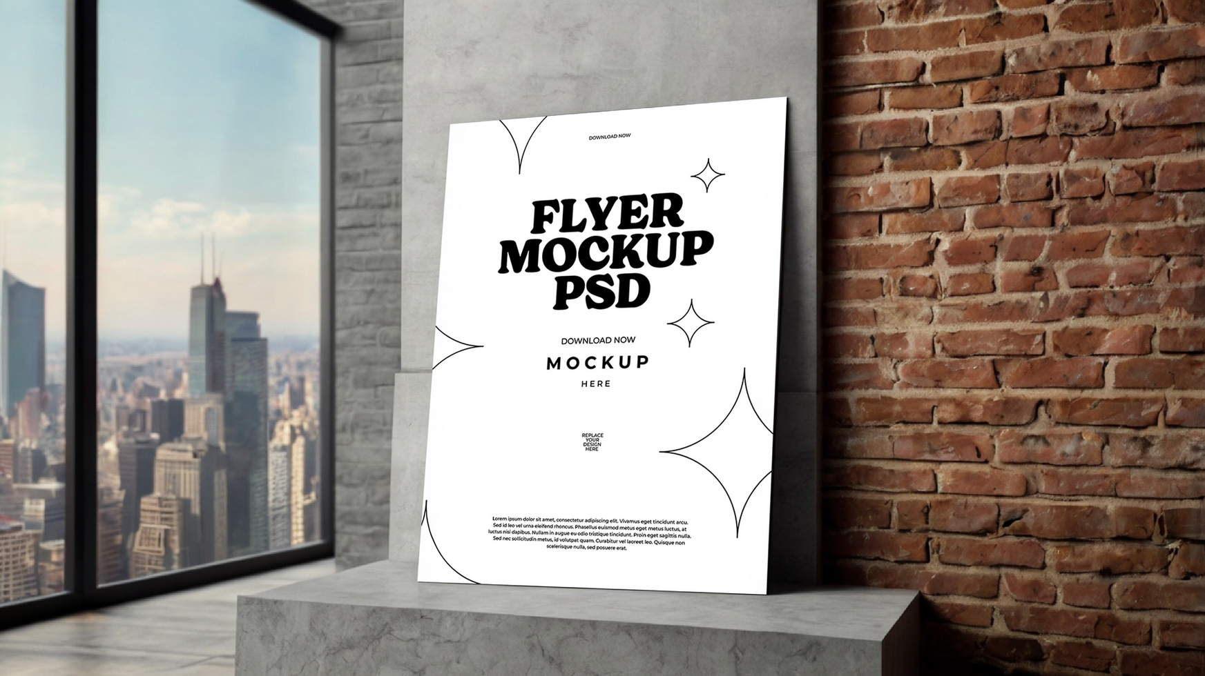 Realistic Flyer and Poster Mockup Templates psd