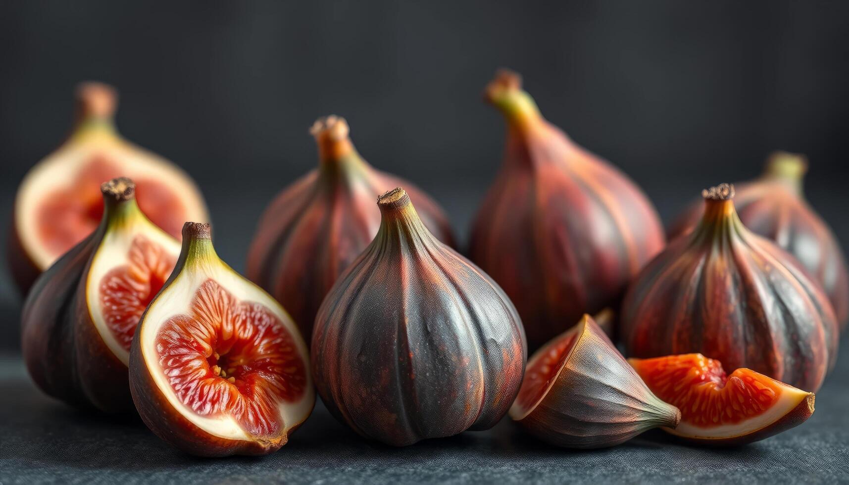 Fresh Figs On Dark Surface photo