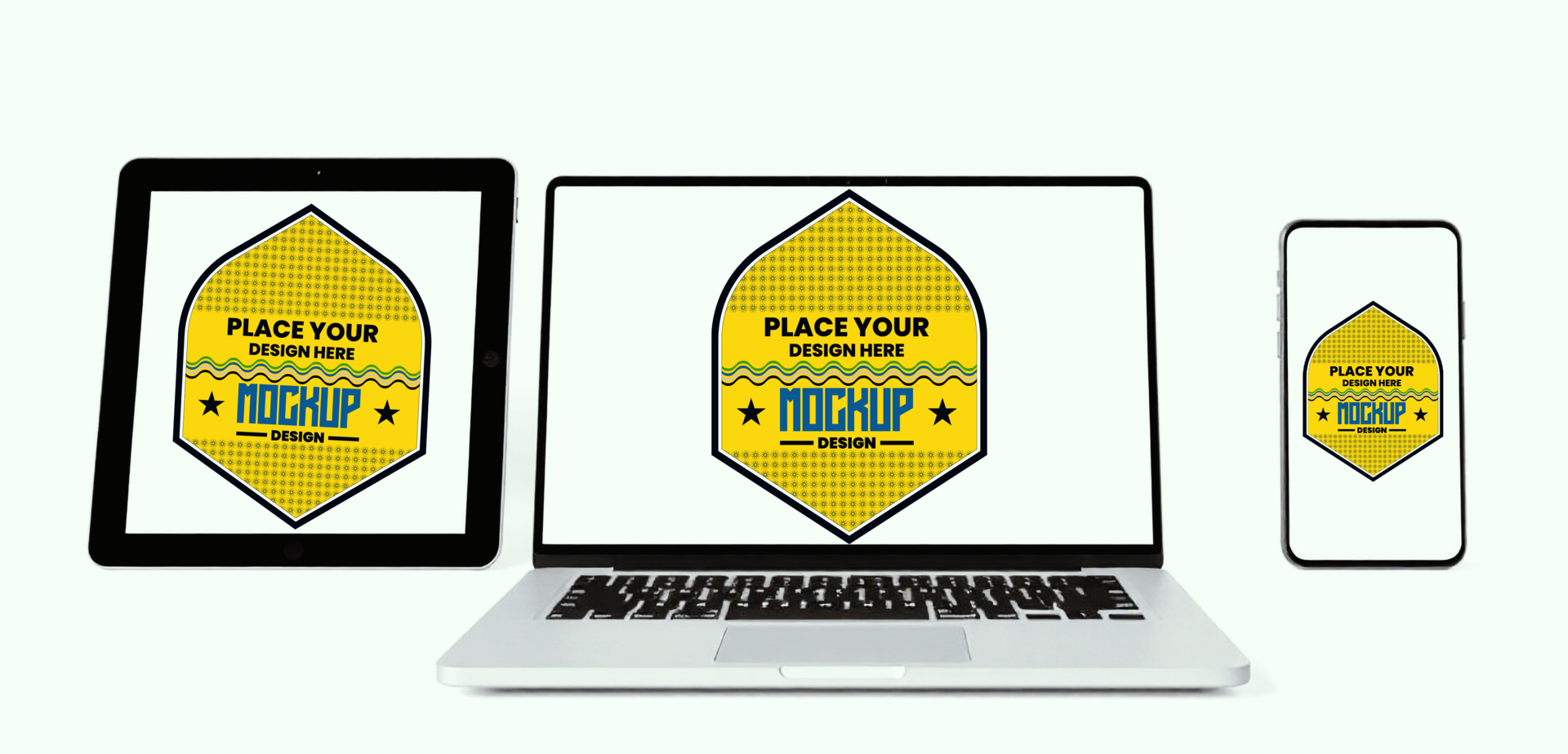 Tablet and smartphone mock up with digital screen for tech branding and design purposes psd