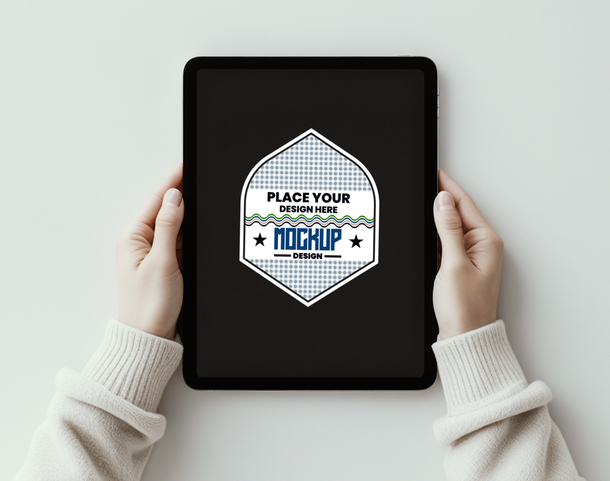 Realistic tablet pc mock up with smartphone for showcasing digital screen and user interface psd