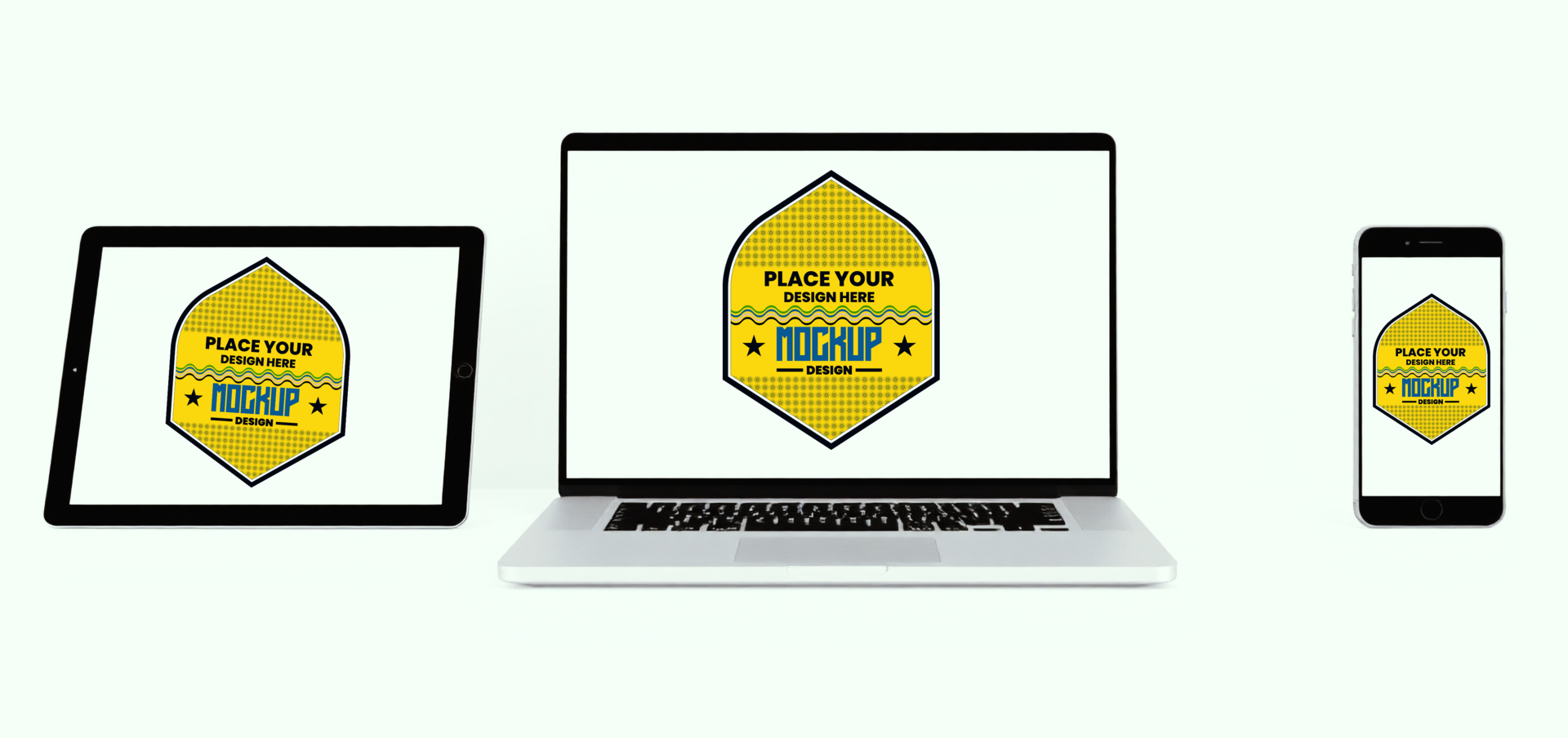 Realistic tablet mock up with smartphone for showcasing portable devices and mobile innovation psd
