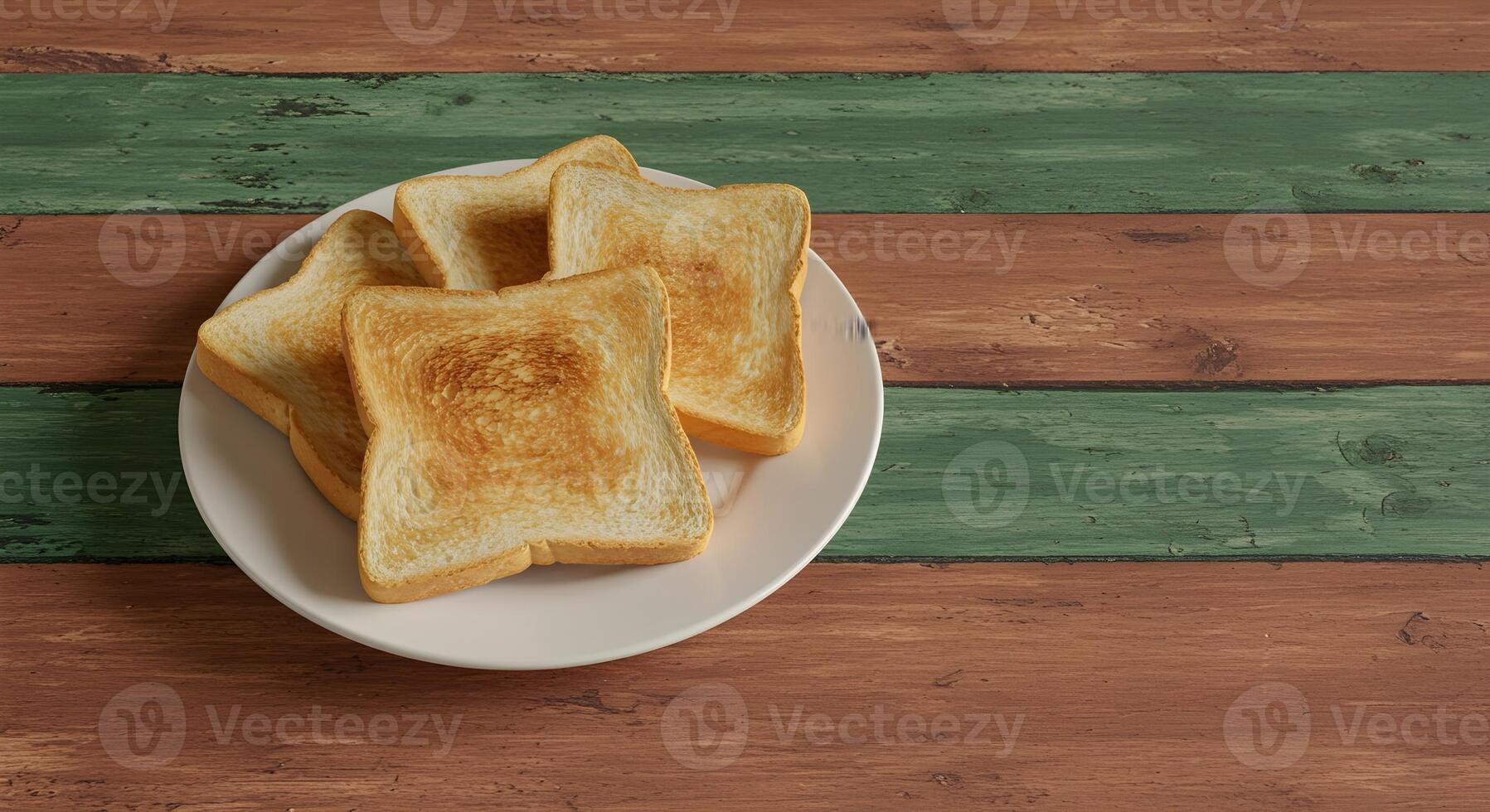 A plate of toast on a table photo