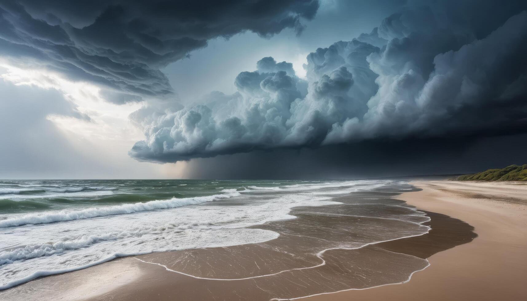 Dark Storm Clouds Over Beach photo