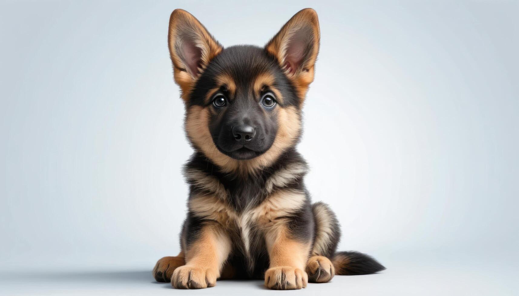 Puppy Portrait Against Light Gray Background and other attributes are in the keywords array. Keywords array contains all attributes about the image. Keywords are all strings. It contains attributes photo