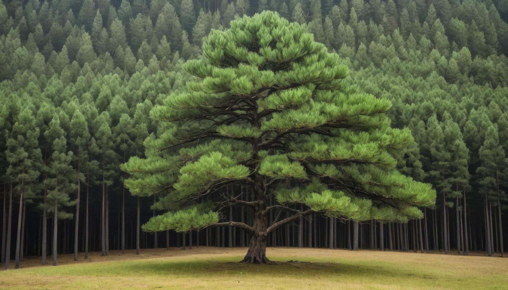 Majestic Pine Tree In A Forest photo