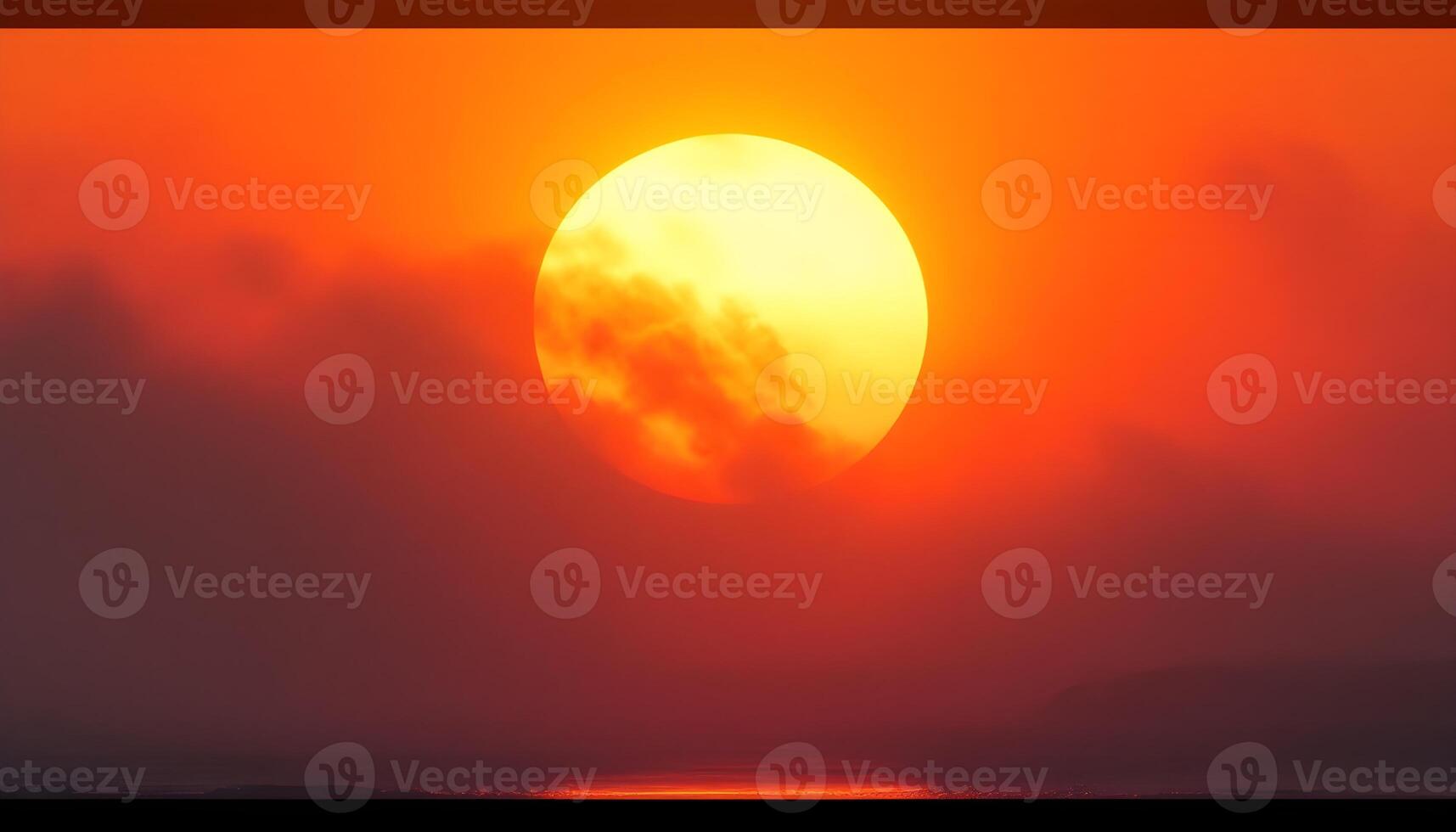 Sunset over the ocean photo