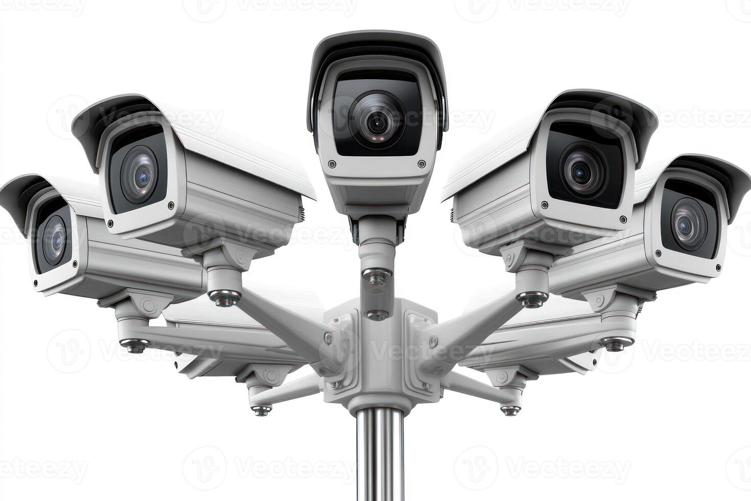 Surveillance camera setup monitoring public space for safety and security improvements photo