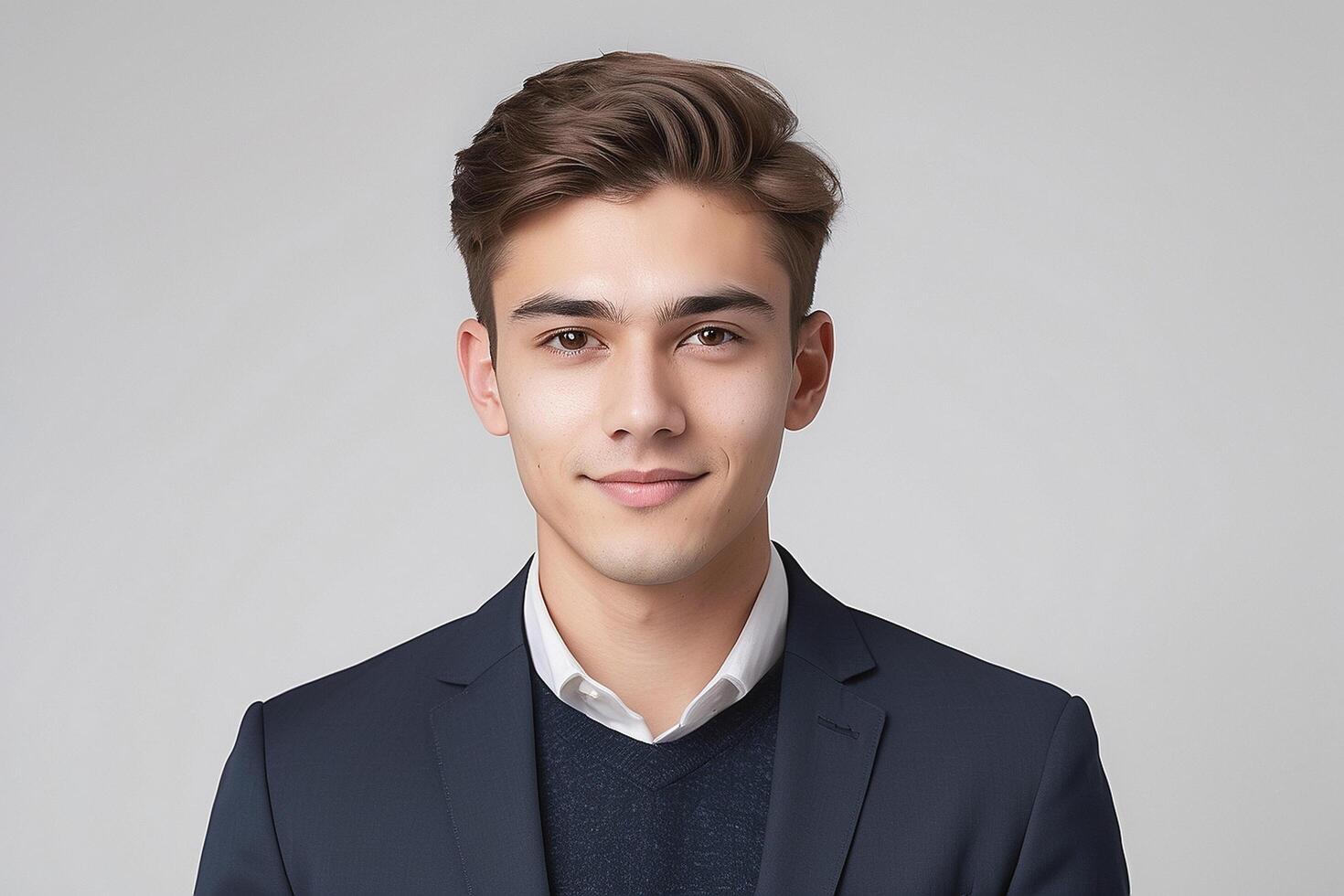 A young man in a suit and tie photo