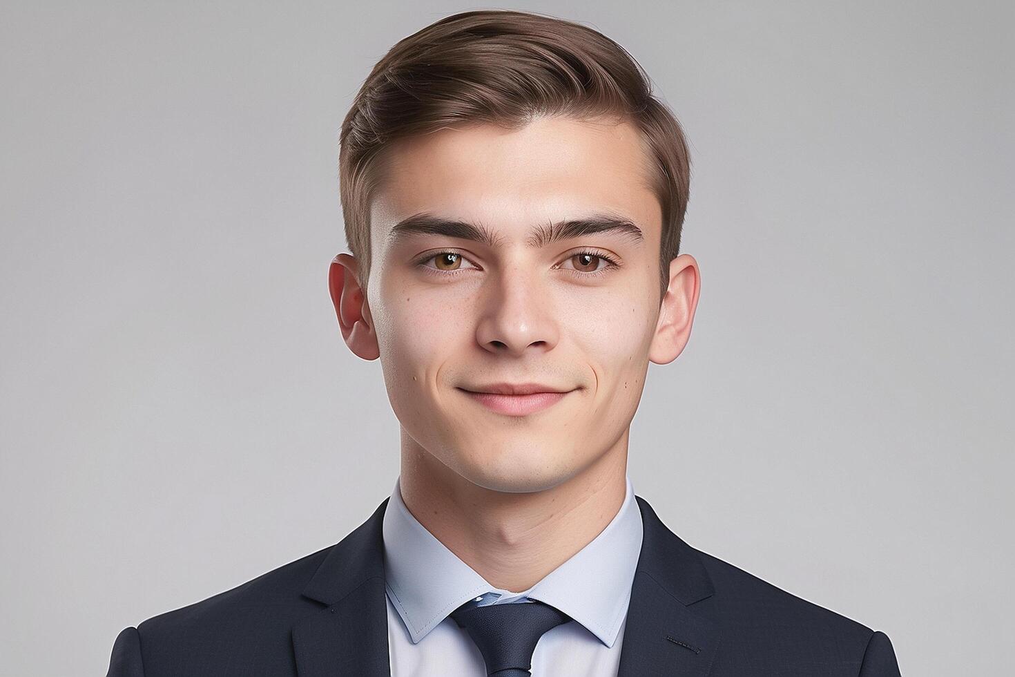 A young man in a suit and tie photo