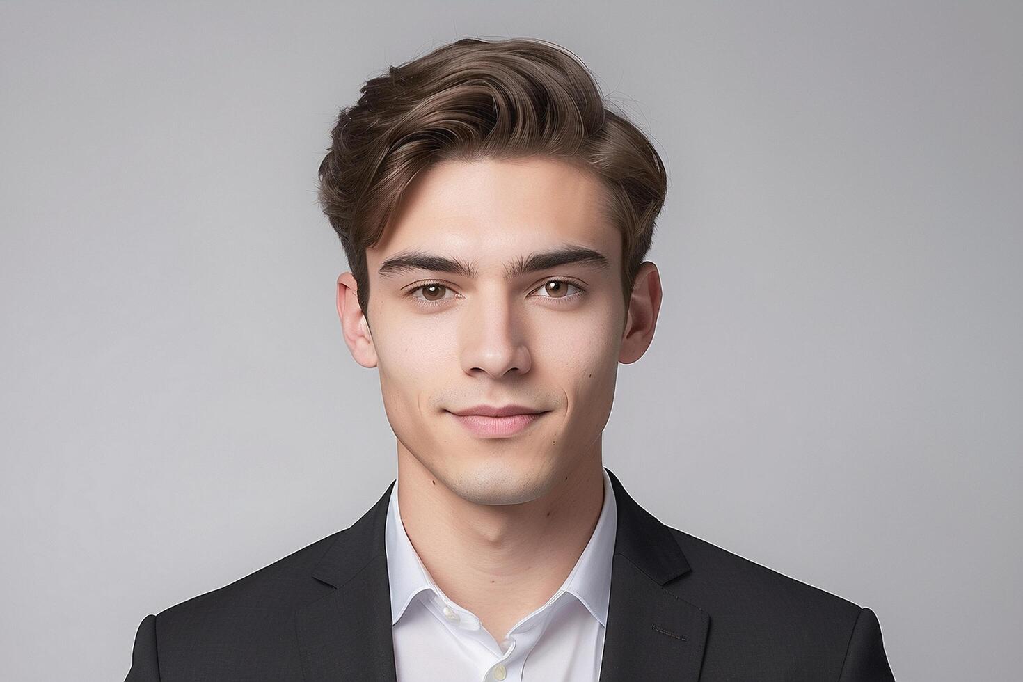 A young man in a suit and tie photo