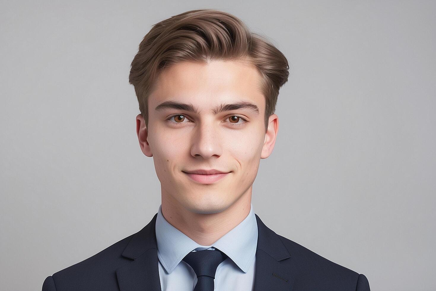 A young man in a suit and tie photo