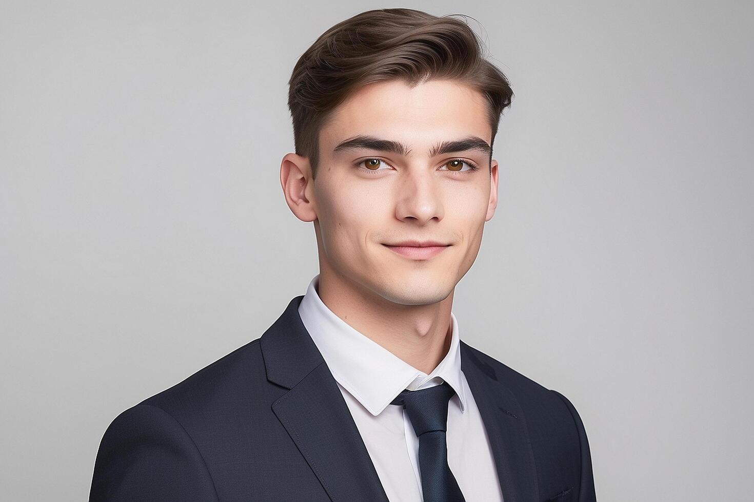 A young man in a suit and tie photo