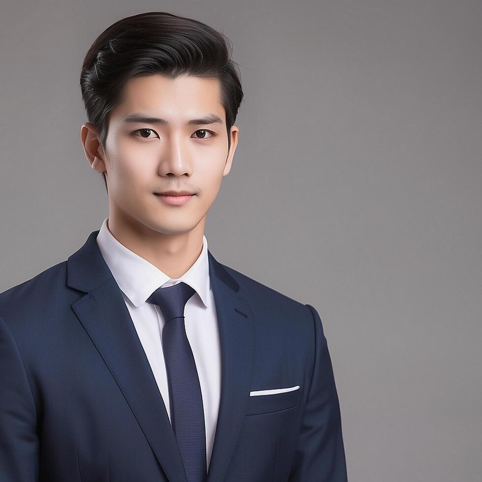 Asian man in suit and tie photo