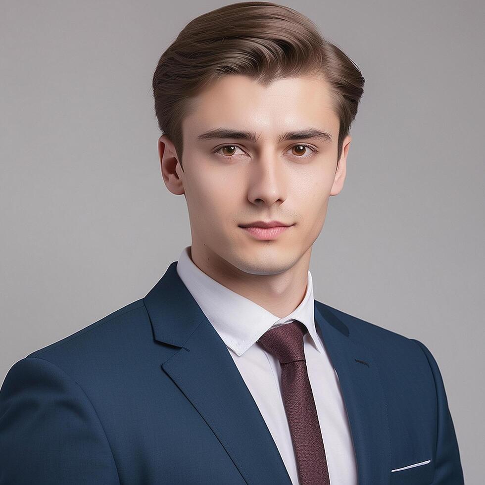A young man in a suit and tie photo
