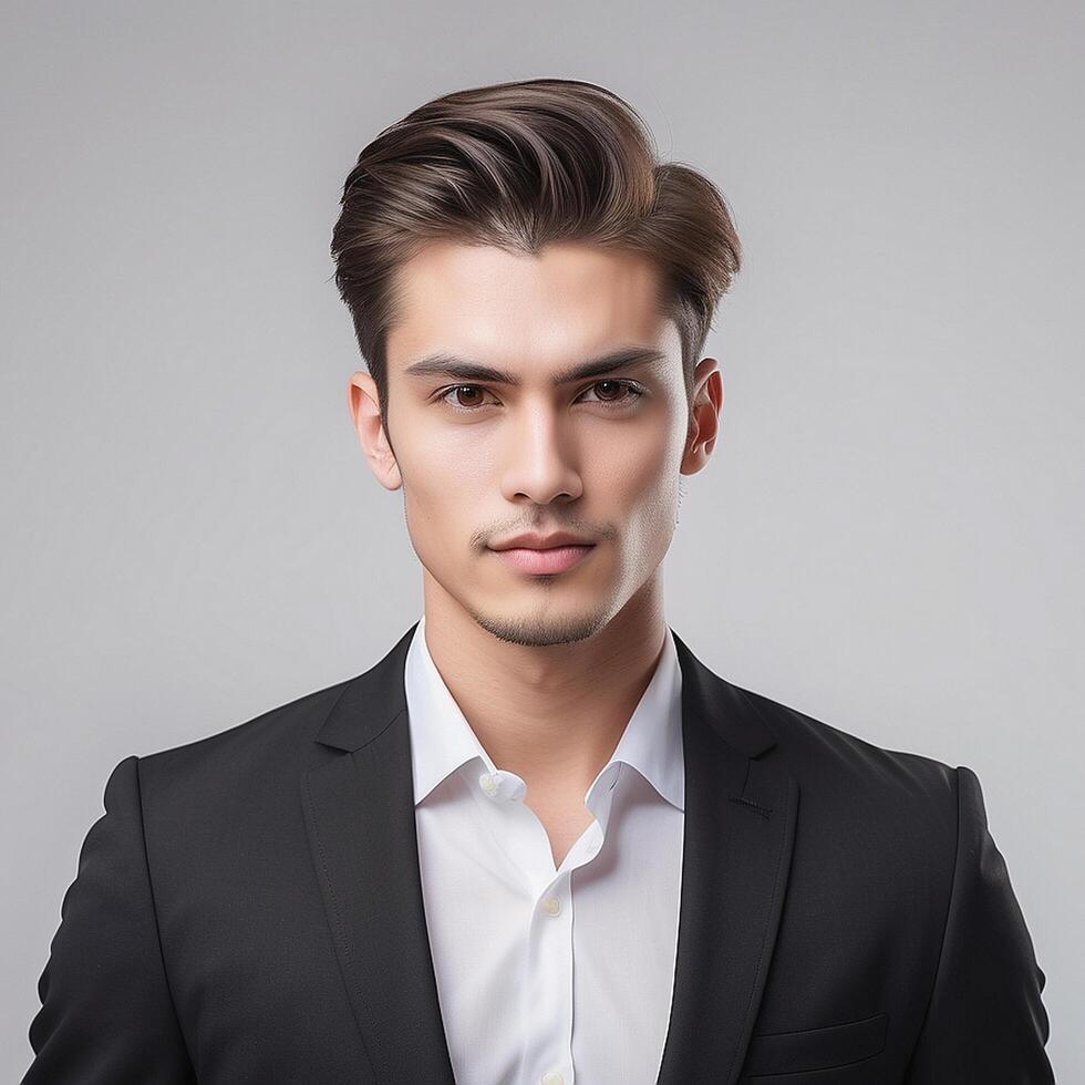 A man in a suit and tie posing for the camera photo