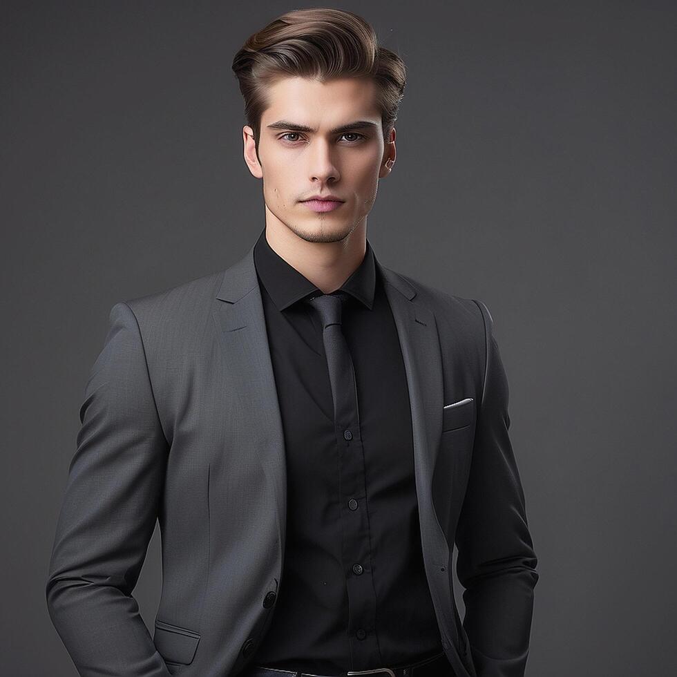 A man in a suit posing for the camera photo