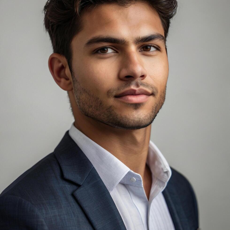 Portrait of a handsome young man in a suit photo