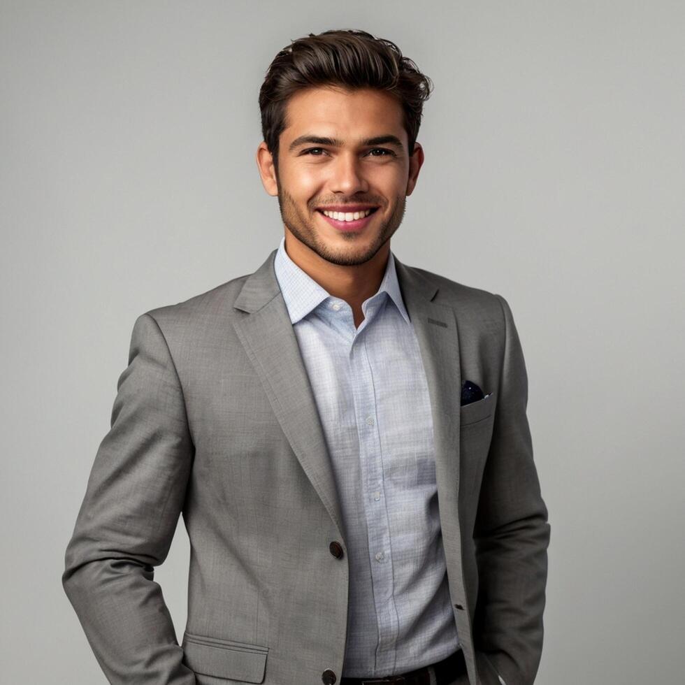 A man in a suit posing for the camera photo