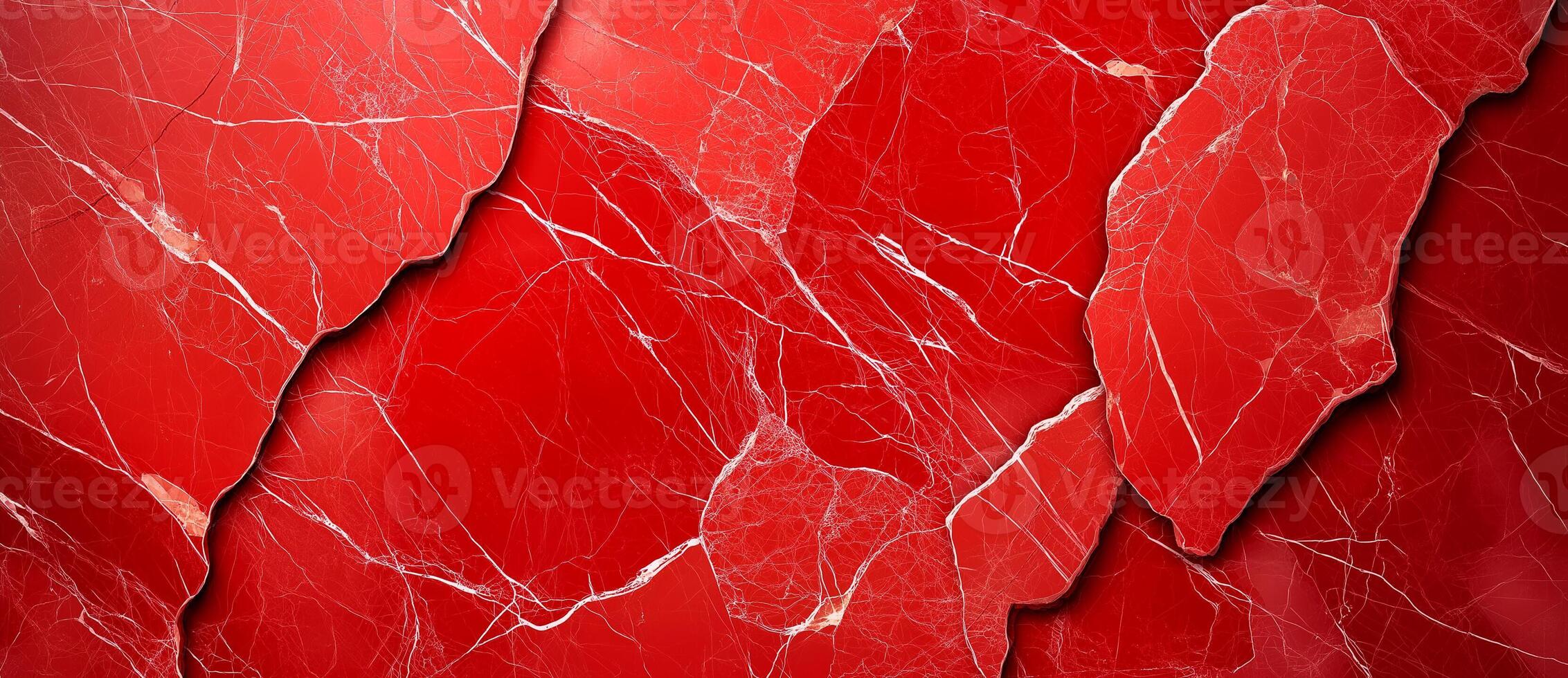 Red stone texture with cracks, creating striking marble background. vibrant red color and intricate patterns evoke sense of elegance and depth photo
