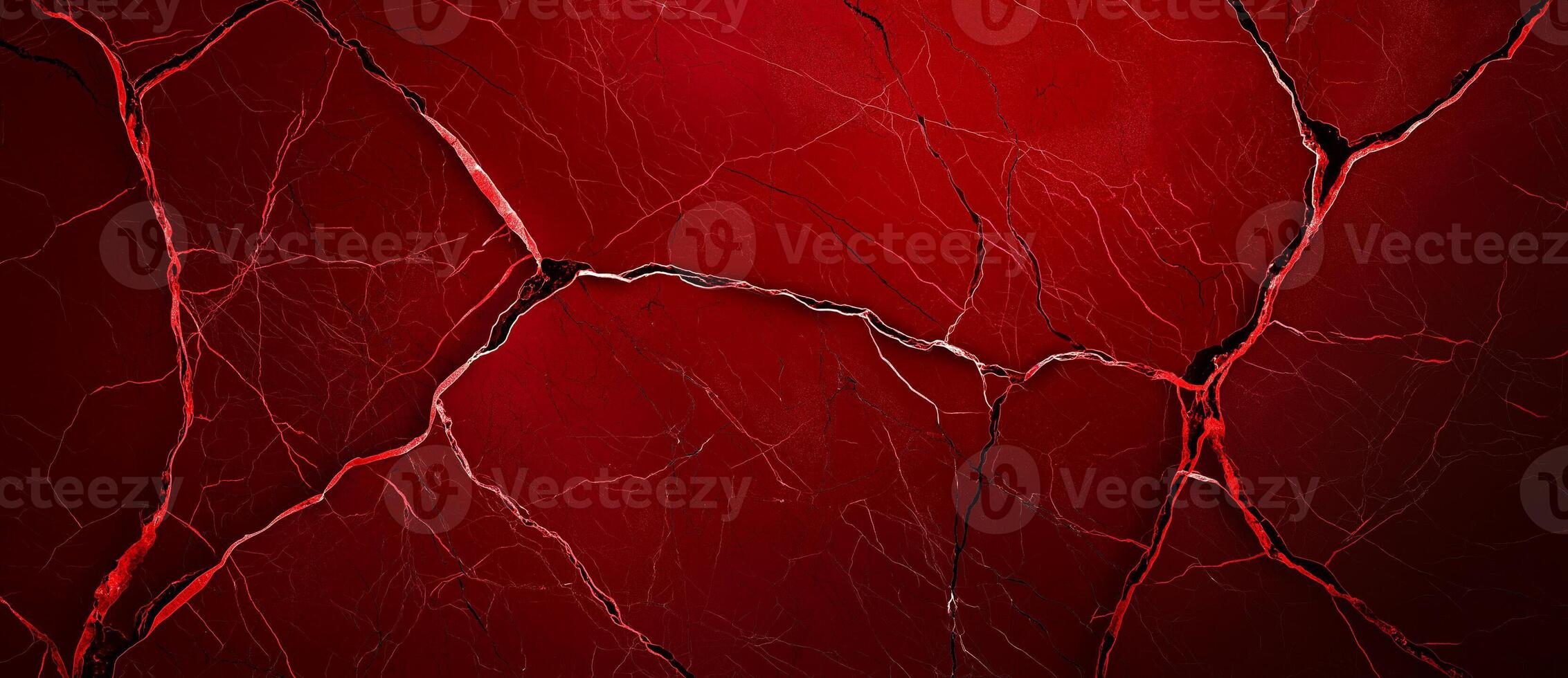 Red cracked marble texture background with dark veins creates dramatic and striking visual. intricate patterns and deep colors evoke sense of intensity and elegance photo