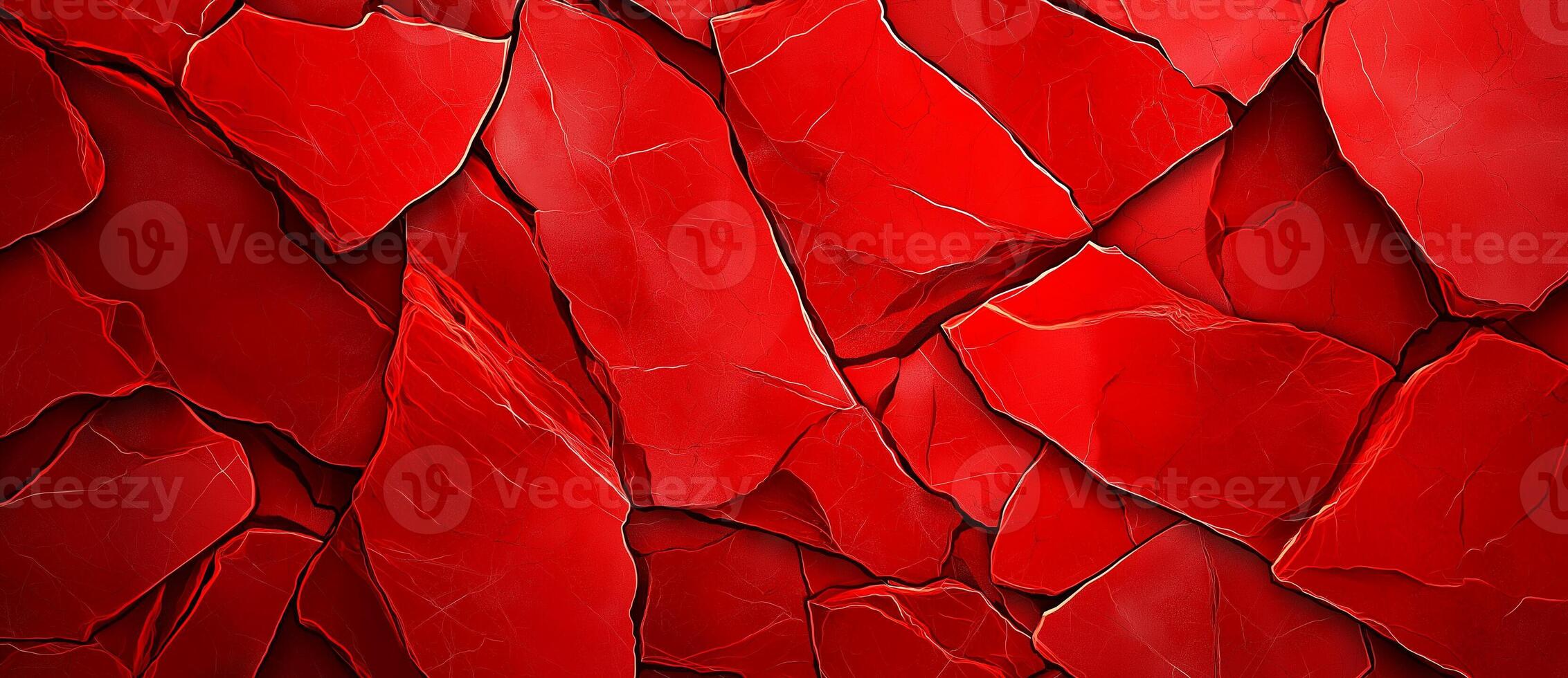 Red stone texture with cracks, creating vibrant marble background. This striking surface showcases rich, deep red color with intricate details, perfect for various design applications photo