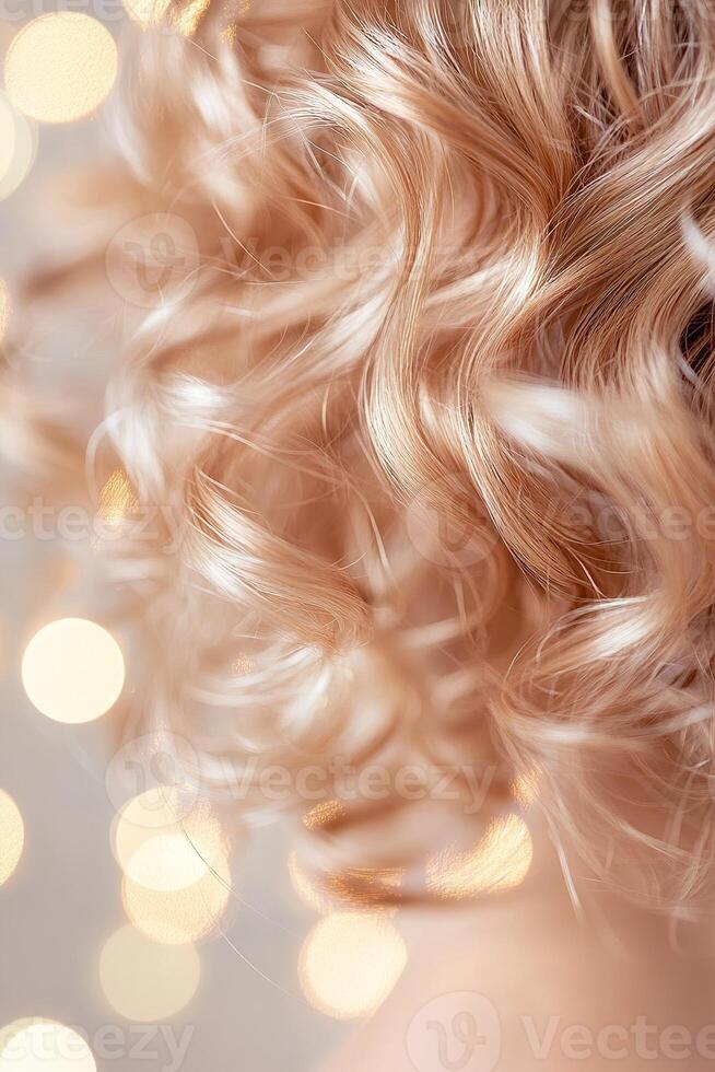 Close-up view capturing the beauty of healthy, defined natural curls being hydrated with a nourishing mist. A soft-focus background creates a warm, radiant aesthetic photo
