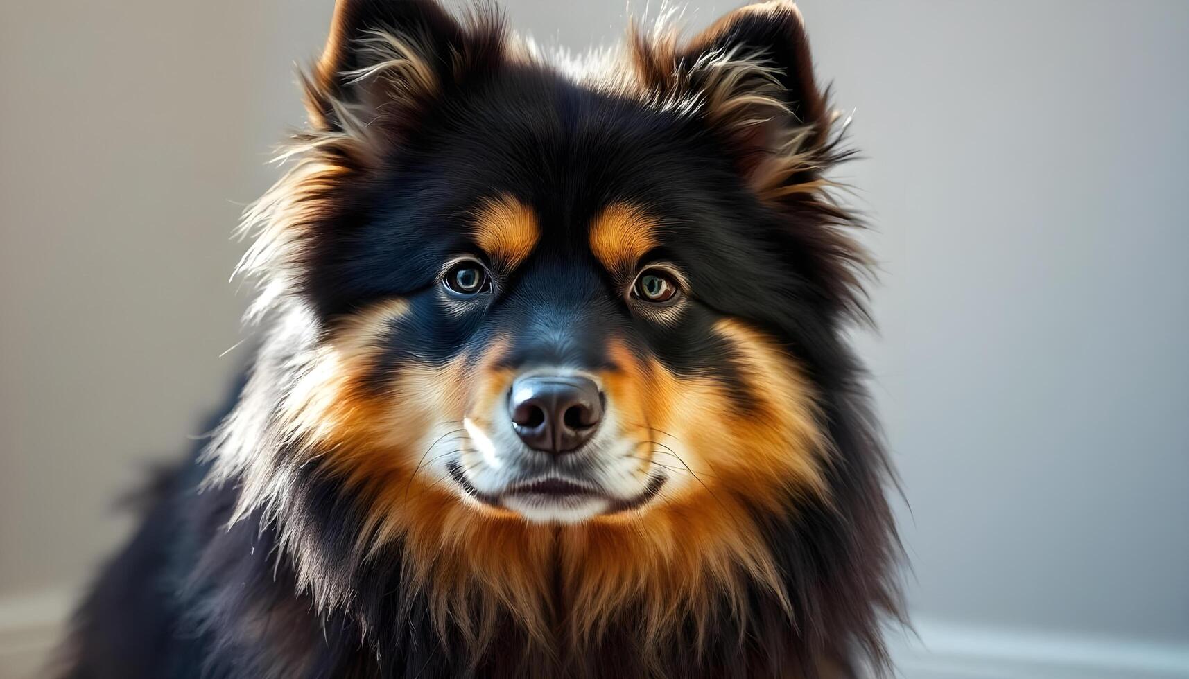 Portrait of a Finnish Lapphund in Natural Lighting with Soft Highlights photo