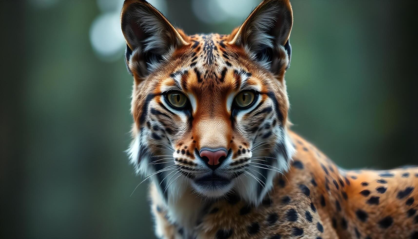 Portrait of a Female Lynx, Capturing Her Tufted Ears and Striking Eyes photo