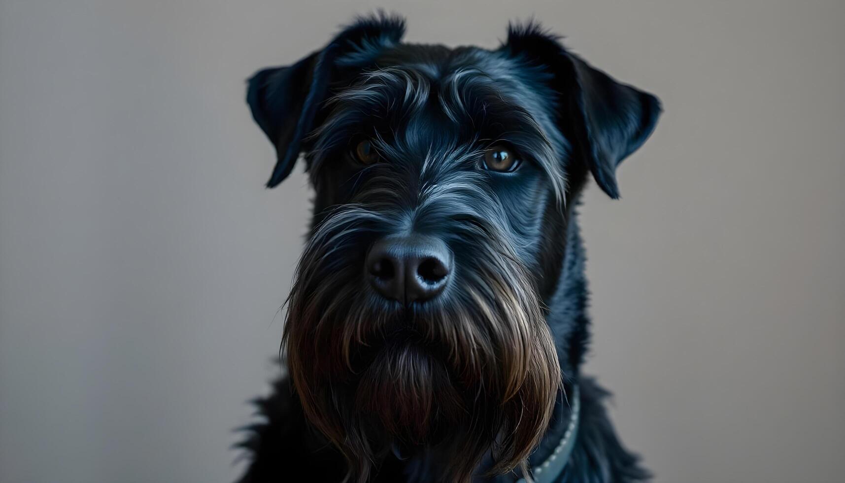 Giant Schnauzer with Alert Expression and Soft Highlights in Natural Light photo