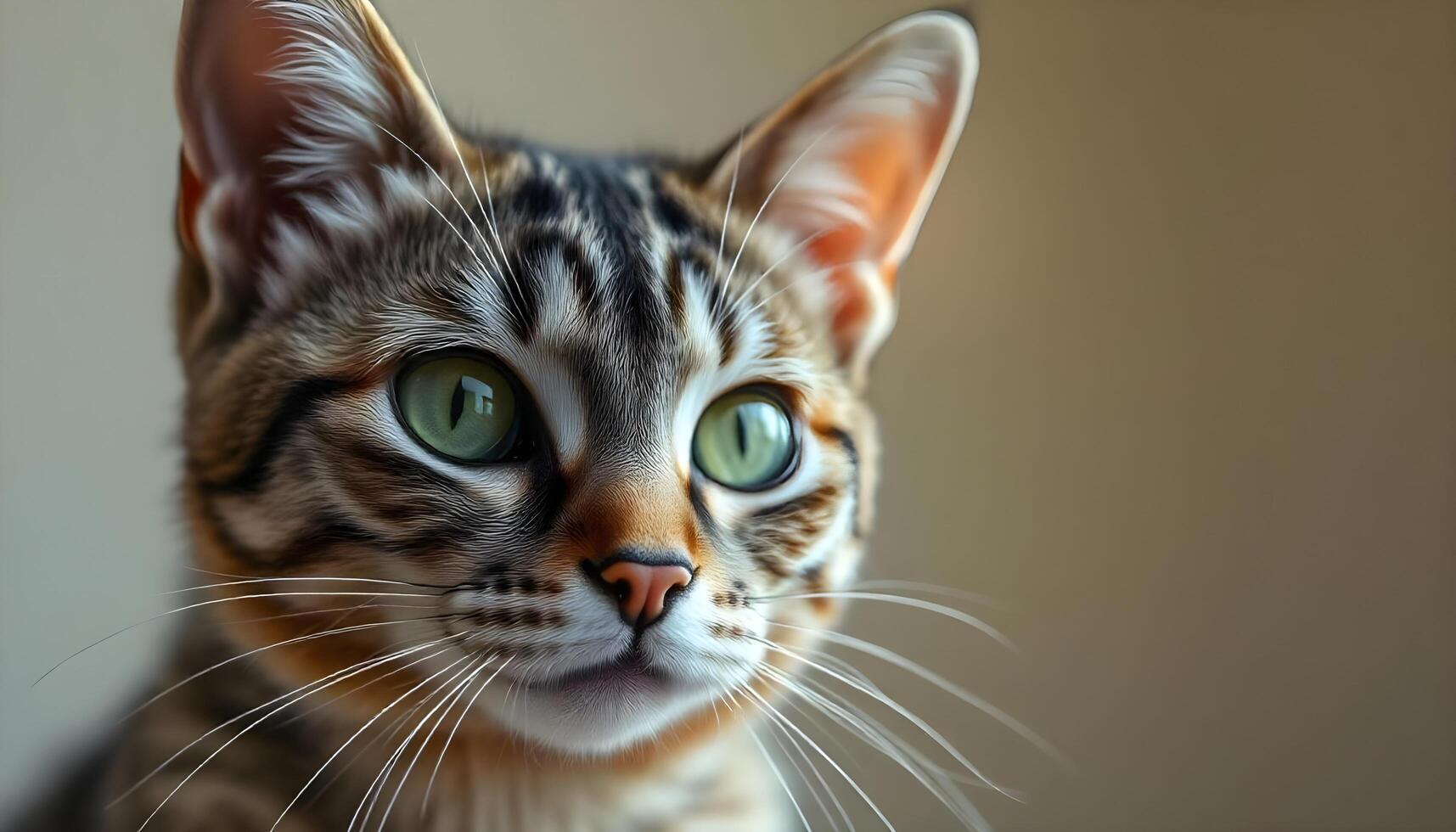 European Shorthair with Green Eyes and Calm Gaze in Soft Natural Lighting photo