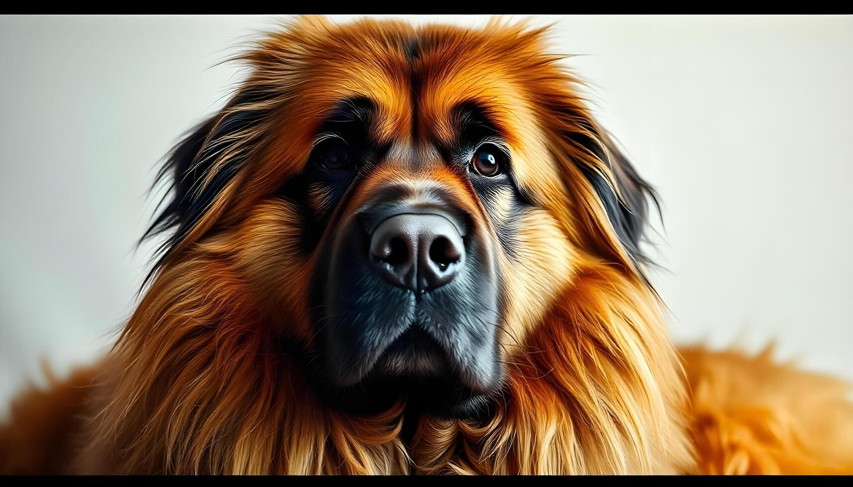 Majestic Leonberger with Calm Expression and Thick Golden Fur photo