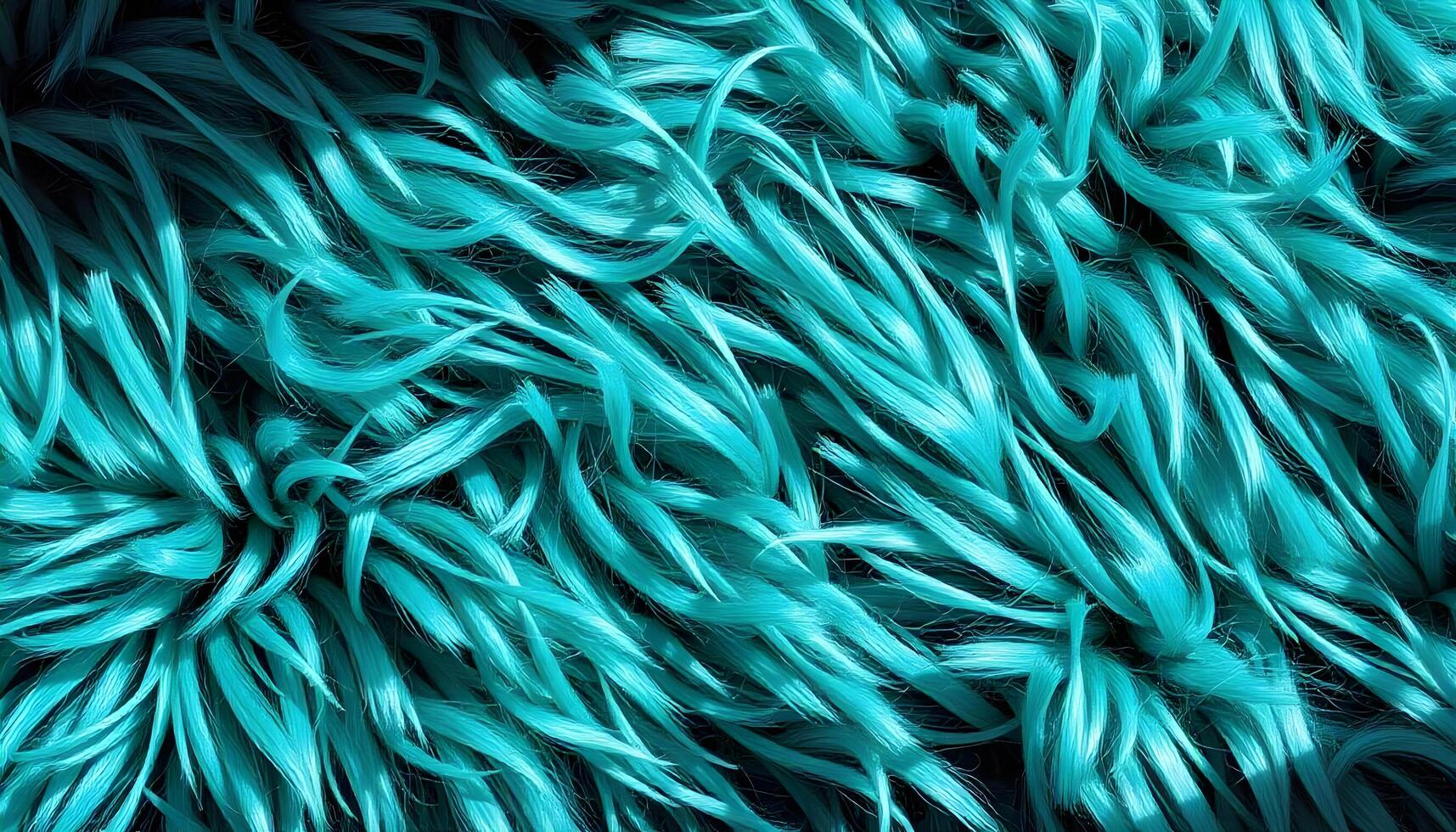 Vibrant teal colored feathers or fur with a swirling, abstract pattern photo