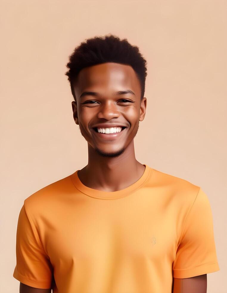 Stylish young South African male model standing confidently in contemporary fashion photo