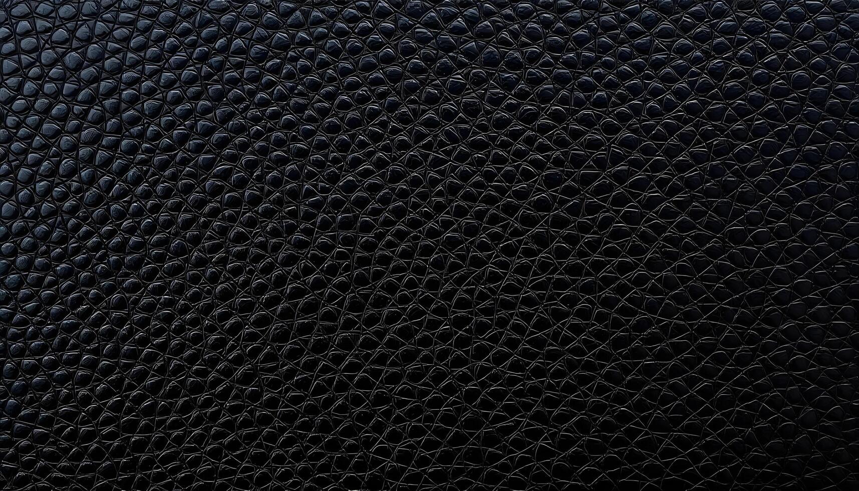 Black leather grain texture with a glossy finish, showcasing intricate patterns and natural creases photo