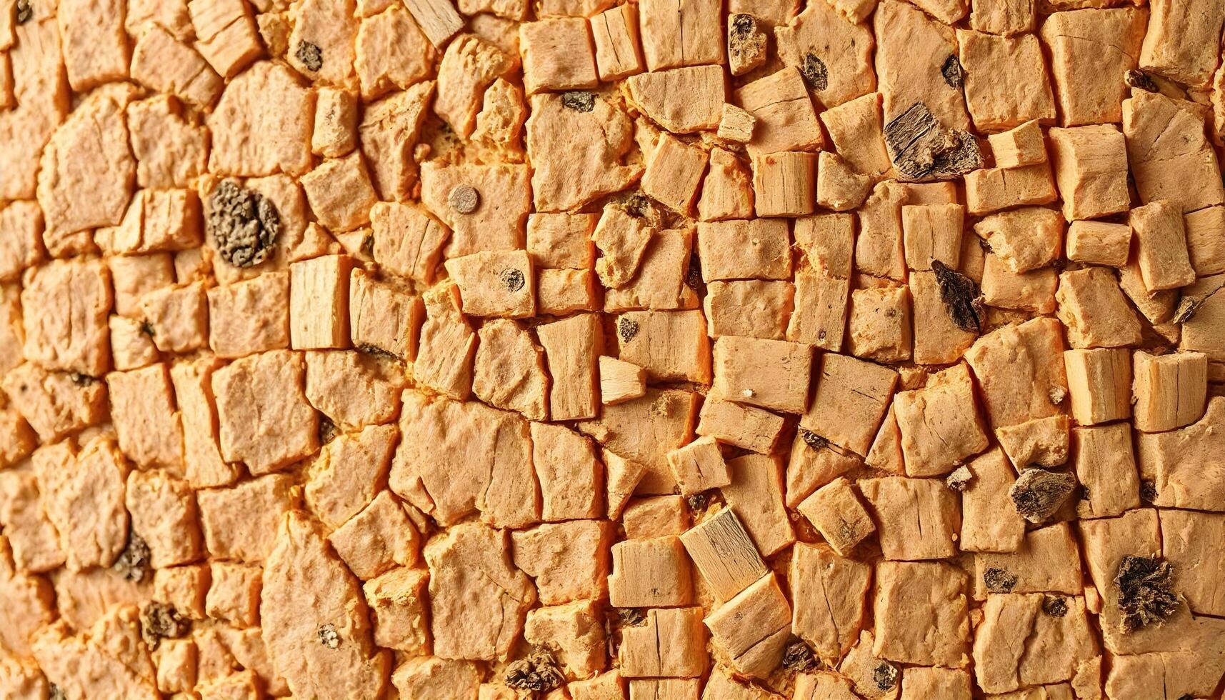 Golden brown crackers arranged in an irregular mosaic photo